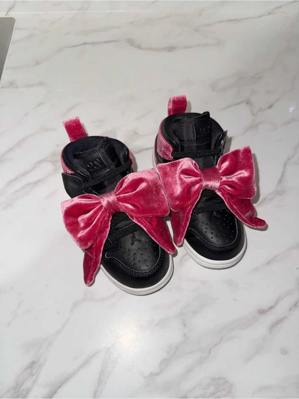 🎀 Nike Air Jordan 1 Pink Bow Sneakers – Toddler Size 8C 🎀